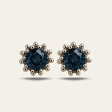 Silver London Blue Topaz Cleodora Studs - Dainty London