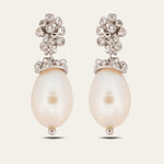 Silver Lyra Baroque Pearl Earrings - Dainty London