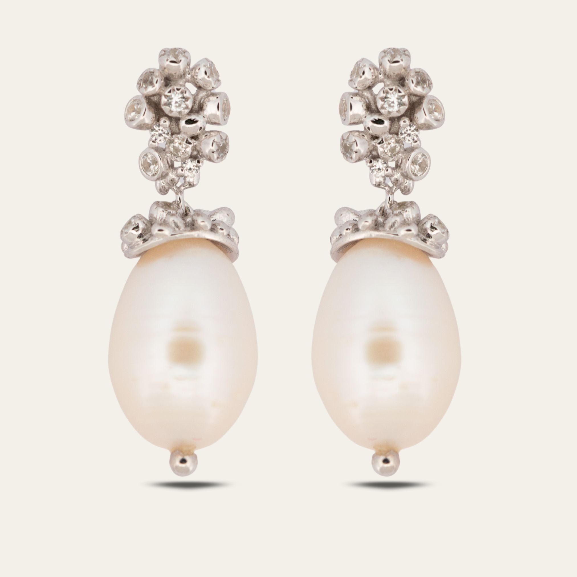 Silver Lyra Baroque Pearl Earrings - Dainty London