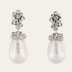 Silver Lyra Baroque Pearl Earrings - Dainty London