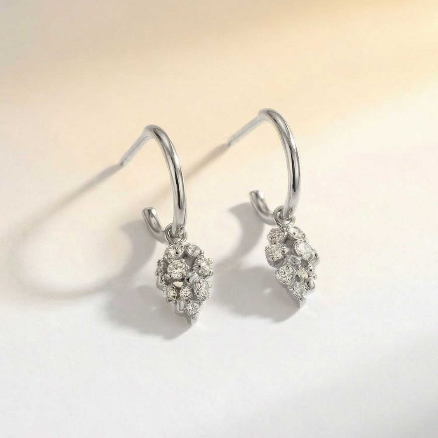 Silver Lyra Hoop Earrings - Dainty London