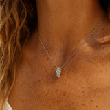 Silver Lyra Necklace with Barnacles and White Topaz - Dainty London