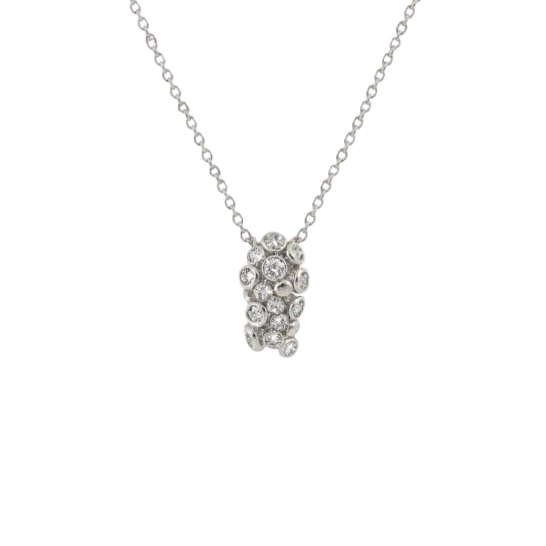 Silver Lyra Necklace with Barnacles and White Topaz - Dainty London