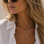 Silver Lyra Necklace with Barnacles and White Topaz - Dainty London