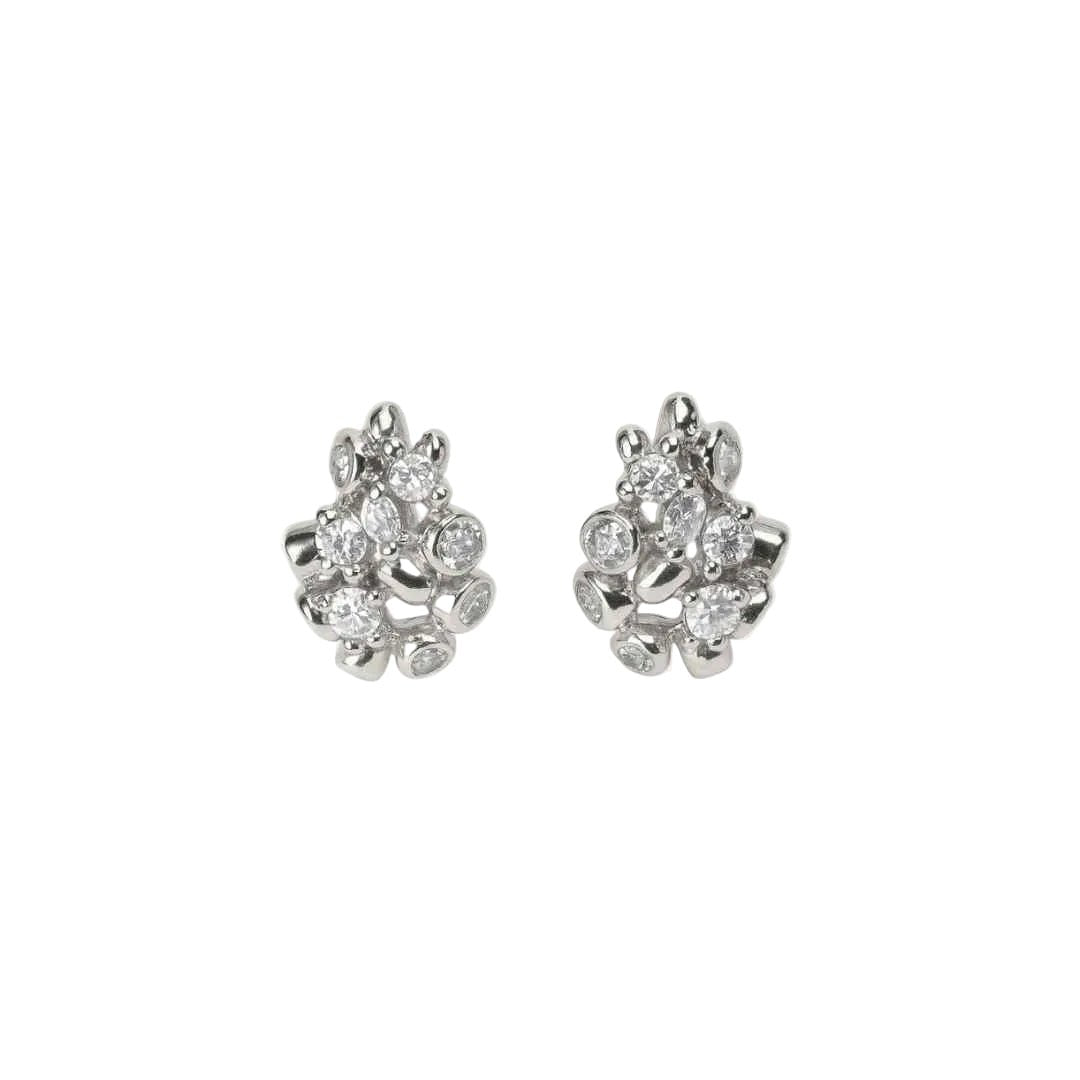 Silver Lyra Stud Earrings - Dainty London
