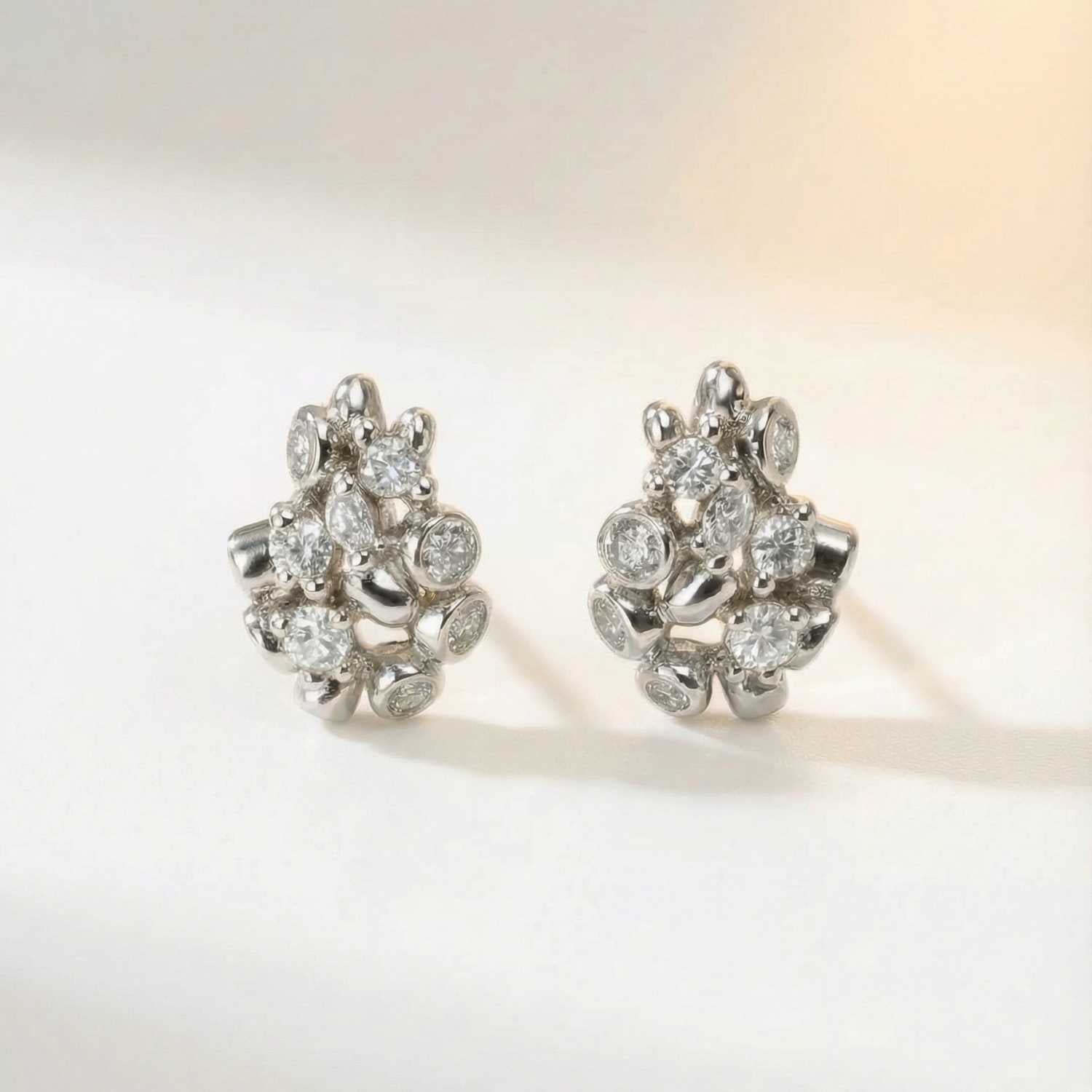 Silver Lyra Stud Earrings - Dainty London