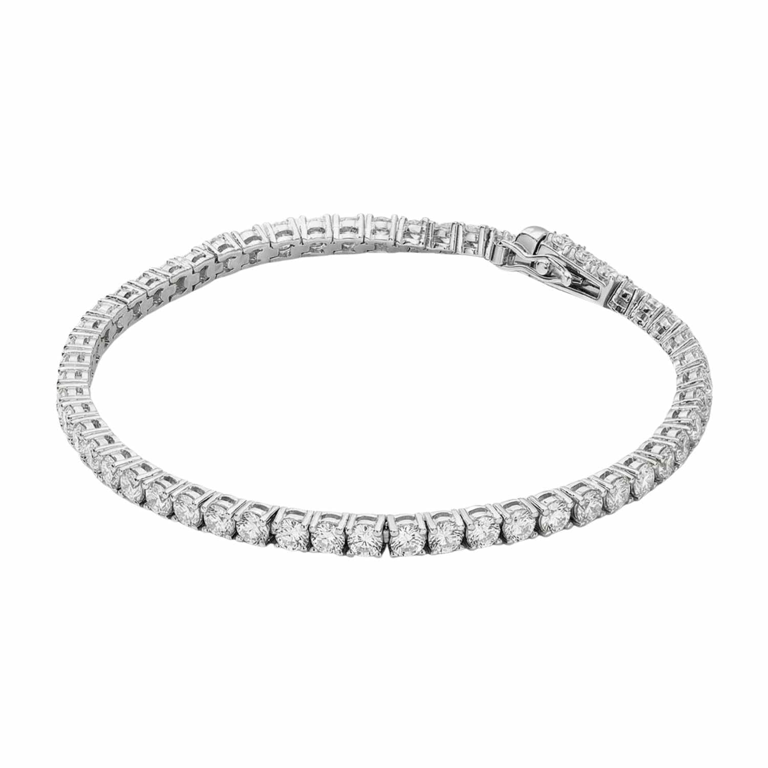 Silver Moissanite Diamond Tennis Bracelet - 4.77 Carats - Dainty London