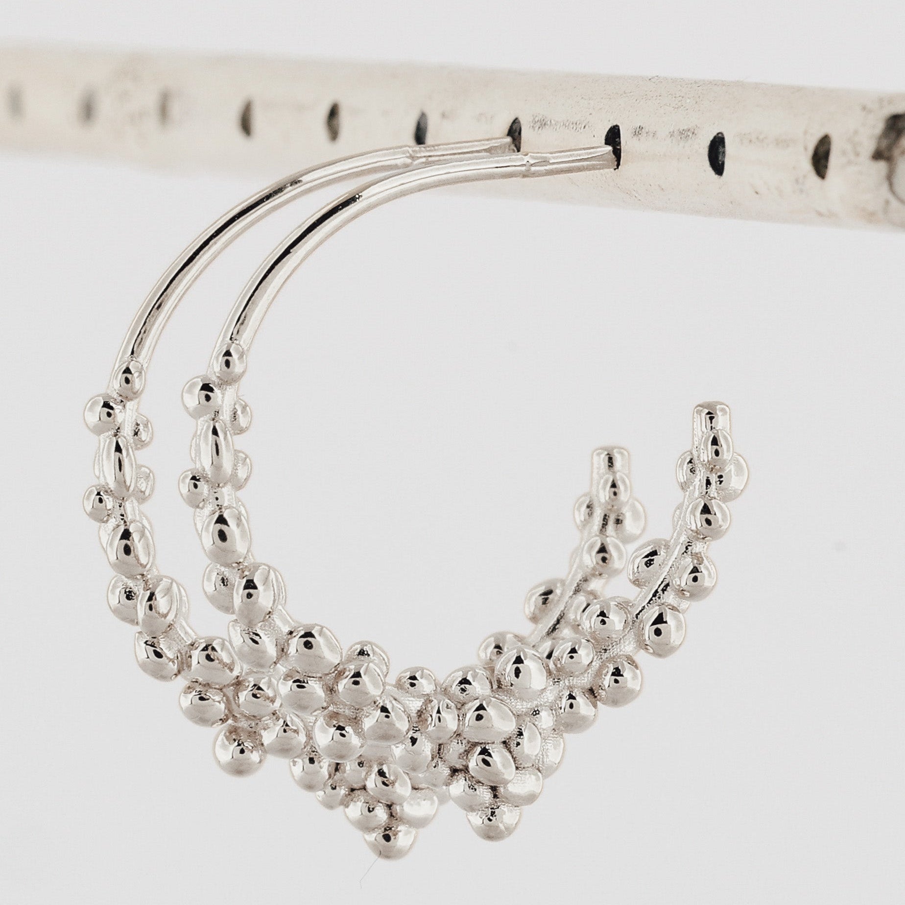 Silver Nyx Hoops - Sustainable Luxury Hoop Earrings - Dainty London