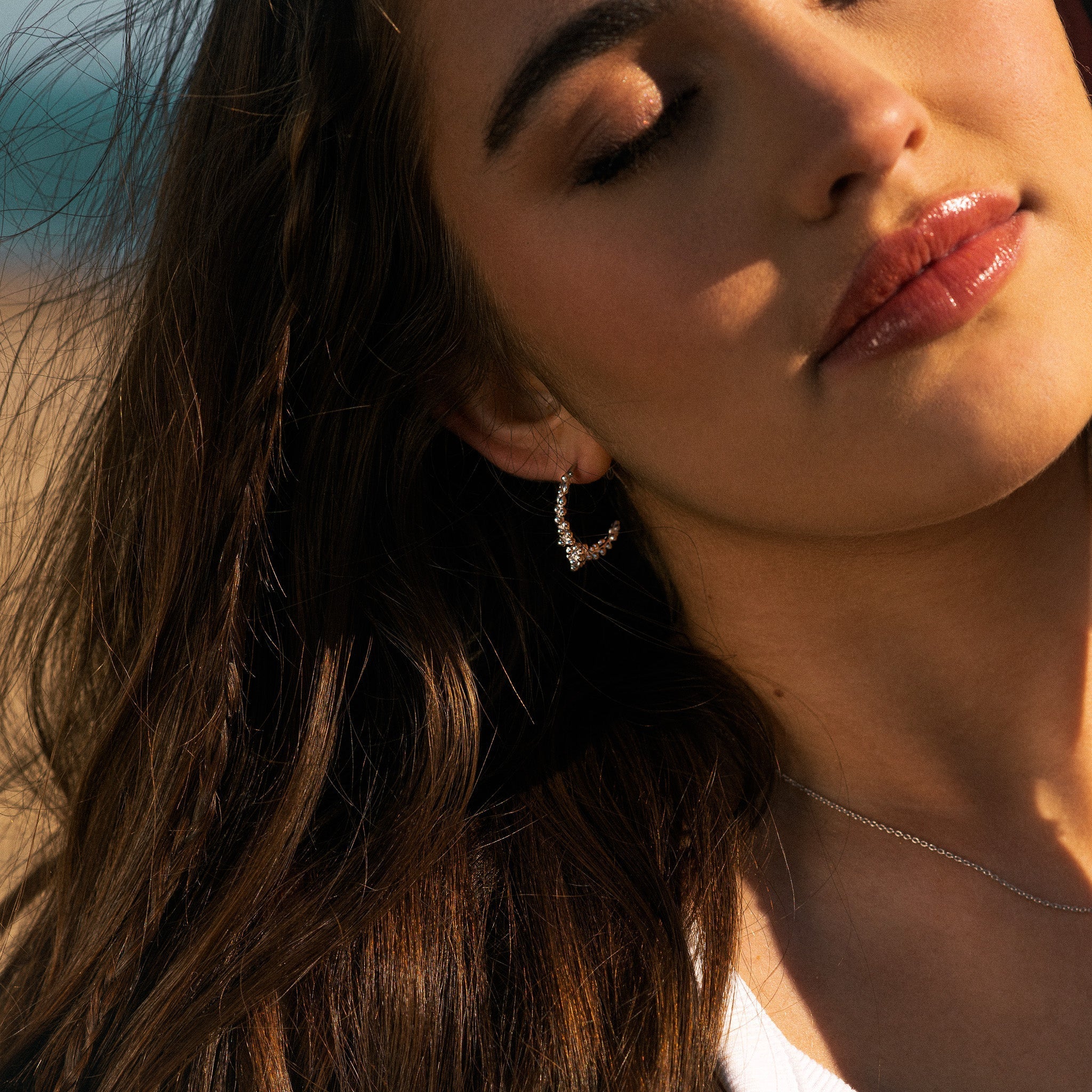 Silver Nyx Hoops - Dainty London