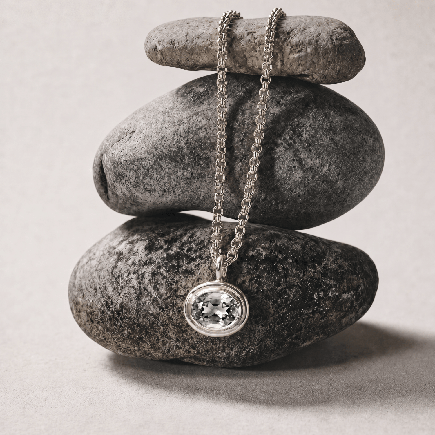 Silver Ocean Green Quartz Necklace - Margo - Dainty London