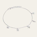 Silver Ocean Inspired Ankle Bracelet - Dainty London