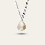 Silver Pearl Necklace - Dainty London Silver Pearl Necklace - Dainty London silver pearl necklace, freshwater pearl jewellery, sterling silver jewellry, layered pearl necklace, bridesmaid gift, wedding jewelry, gift for her, elegant jewelry gift, versatile pearl necklace, anniversary gift, modern bridal chain, pearl gift for women