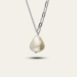 Silver Pearl Necklace - Dainty London Silver Pearl Necklace - Dainty London silver pearl necklace, freshwater pearl jewellery, sterling silver jewellry, layered pearl necklace, bridesmaid gift, wedding jewelry, gift for her, elegant jewelry gift, versatile pearl necklace, anniversary gift, modern bridal chain, pearl gift for women
