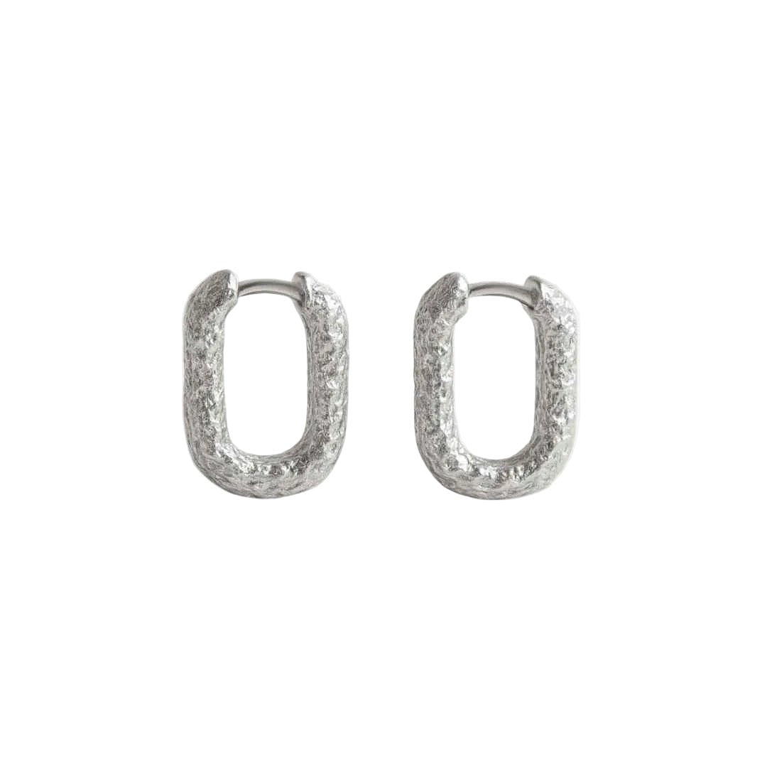 Silver Rockpool Hoops - Dainty London
