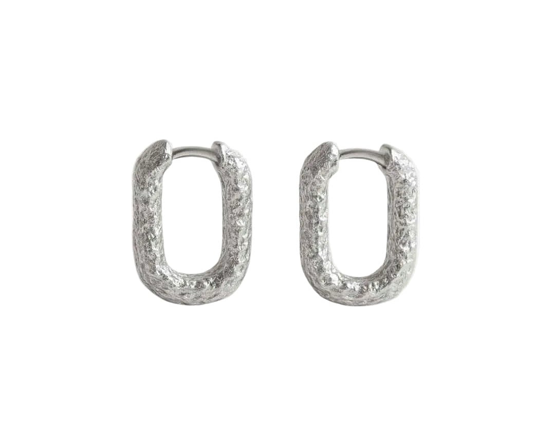 Silver Rockpool Hoops - Dainty London