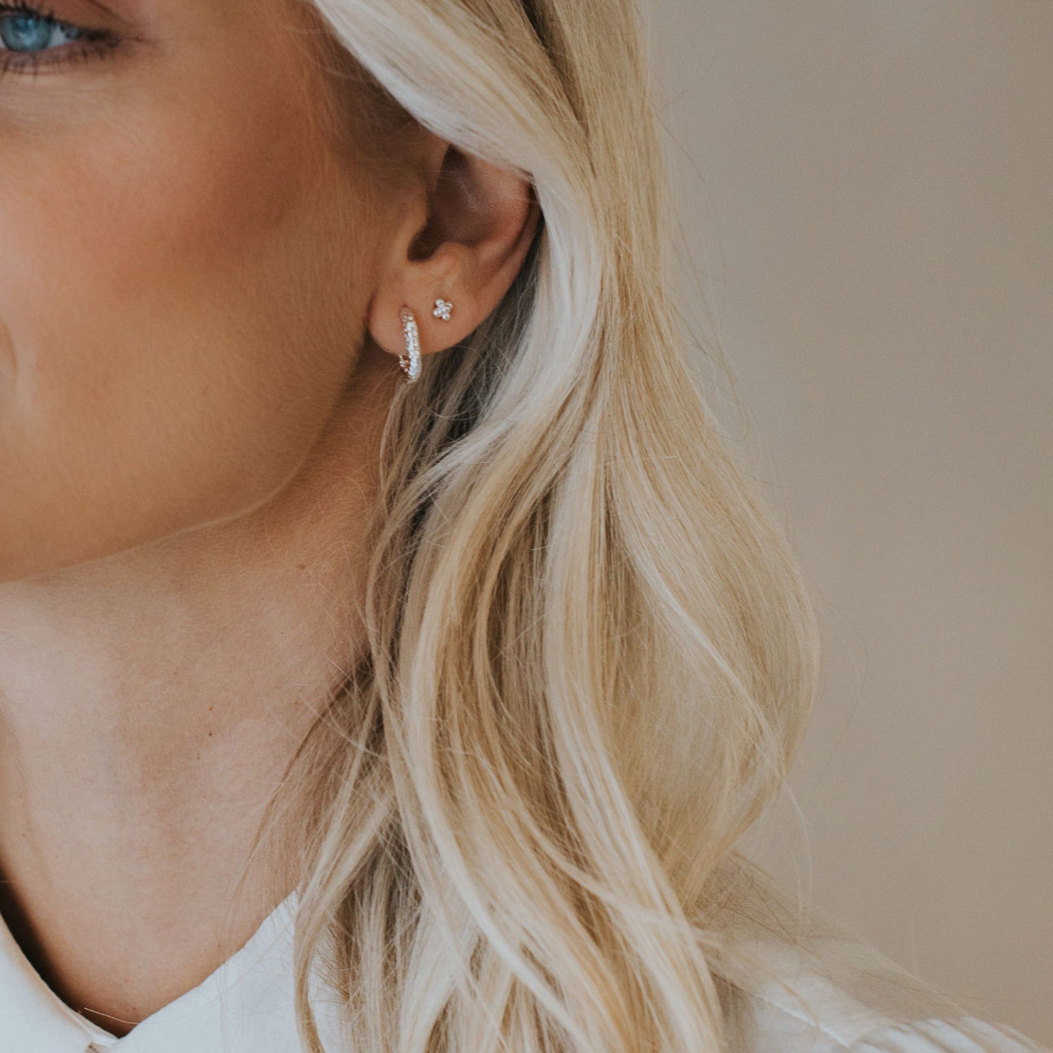 Silver Rockpool Hoops - Everyday Beach Sterling Silver Earrings - Dainty London