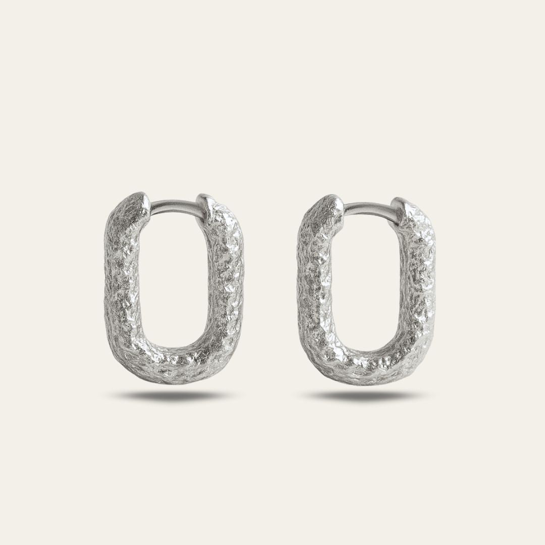Silver Rockpool Hoops - Dainty London