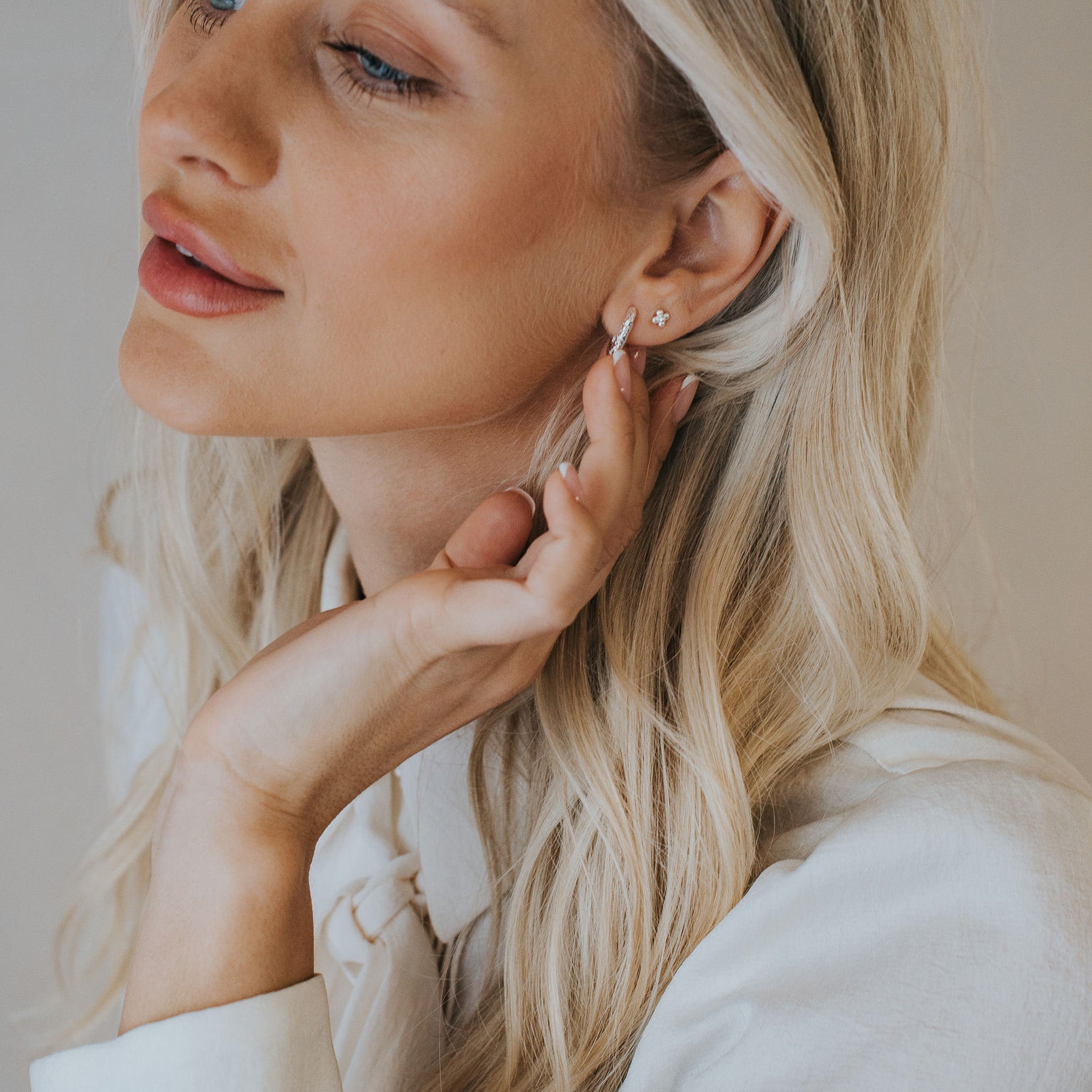 Silver Rockpool Hoops - Everyday Beach Sterling Silver Earrings - Dainty London