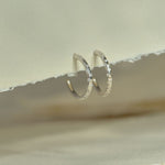 Silver Seren Hoops - Celestial Modern Topaz Hoop Earrings - Dainty London