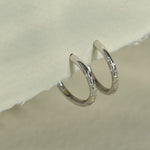 Silver Seren Hoops - Celestial Modern Topaz Hoop Earrings - Dainty London
