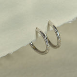 Silver Seren Hoops - Celestial Modern Topaz Hoop Earrings - Dainty London