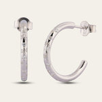 Silver Seren Hoops - Celestial Modern Topaz Hoop Earrings - Dainty London