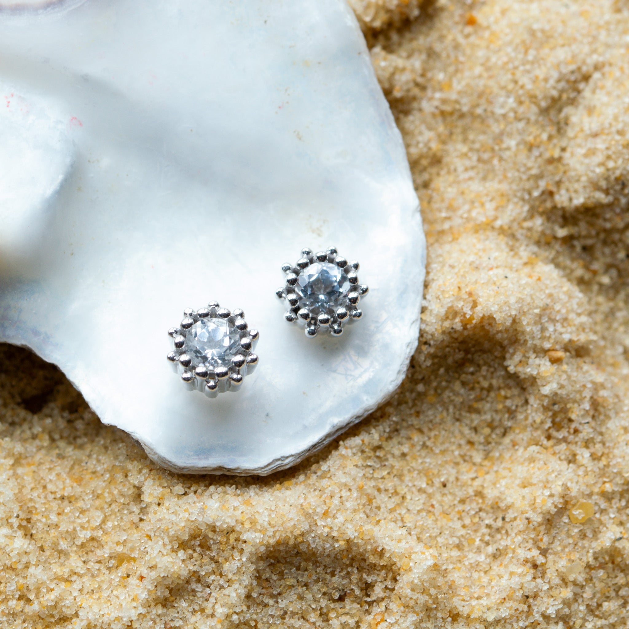 Silver Seren Studs - Dainty London