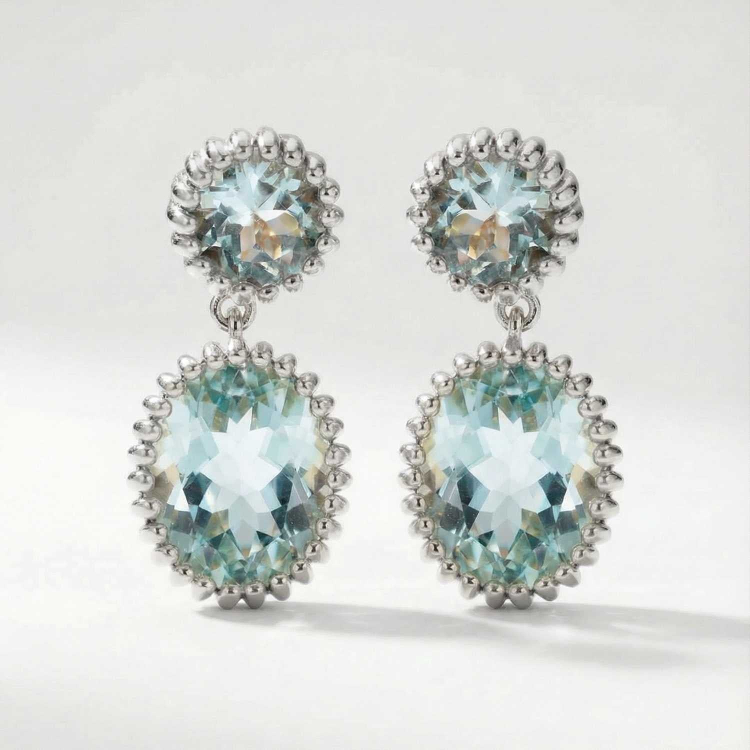 Silver Sky Blue Topaz Aurelia Earrings - Dainty London