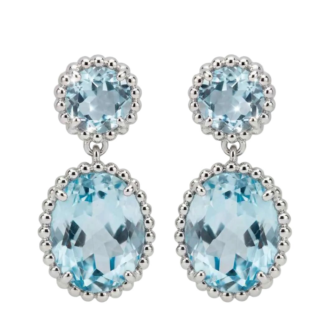 Silver Sky Blue Topaz Aurelia Earrings - Dainty London