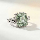 Silver Statement Green Quartz Ring - Giselle - Dainty London