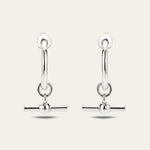 Silver T - Bar Hoop Earrings - Dainty London