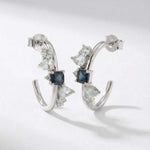 Silver Topaz Gemstone Zaria Earrings - Dainty London