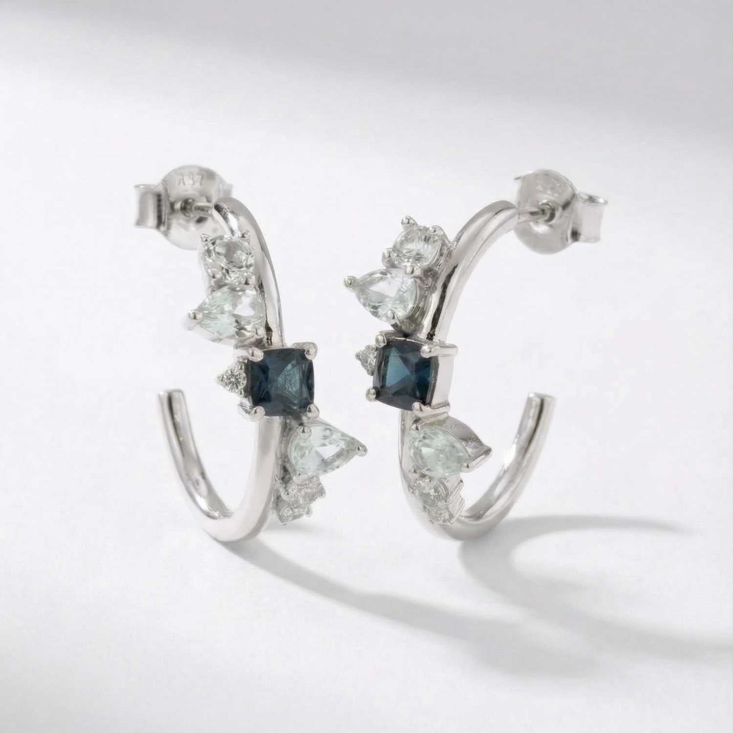Silver Topaz Gemstone Zaria Earrings - Dainty London