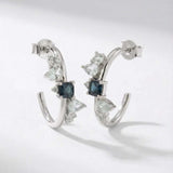 Silver Topaz Gemstone Zaria Earrings - Dainty London