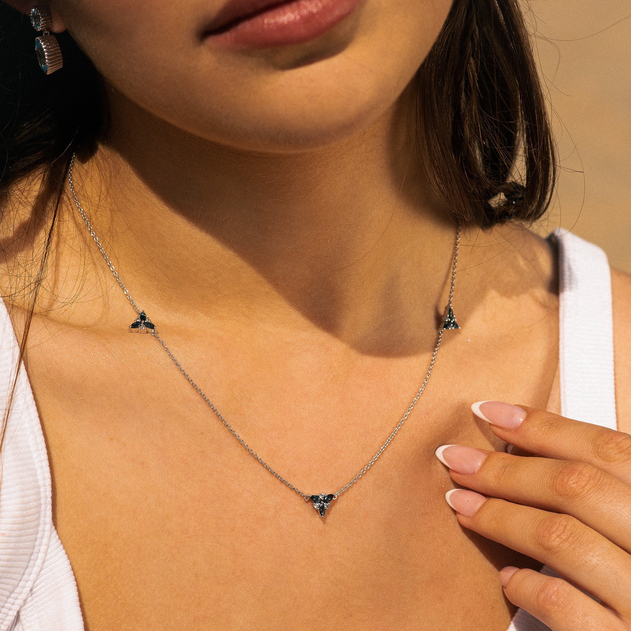 Silver Topaz Necklace - Galene - Dainty London