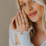 Silver Vintage Citrine Gemstone Ring - Isla - Dainty London