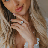 Silver White Topaz Gemstone Ring - Merrow - Dainty London