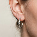 Silver White Topaz Gemstones- Seren Hoops - Dainty London