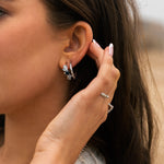 Silver White Topaz Gemstones - Seren Hoops - Dainty London