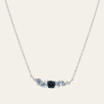 Silver Zaria Necklace - Minimalist Topaz Gemstone Necklace Layering - Dainty London
