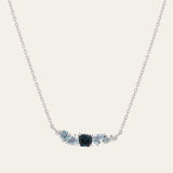 Silver Zaria Necklace - Minimalist Topaz Gemstone Necklace Layering - Dainty London