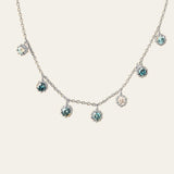 ocean blue topaz, coastal jewellery, layered necklaces, statement necklace, seaside jewellry, beach wedding jewelry, boho jewelry, aquamarine necklace, artisan jewelry, nautical jewelry, ocean lover gift, handmade coastal jewelry, layered charm necklace