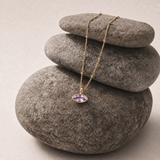 Siren’s Teardrop Amethyst Necklace - Gold or Silver - Dainty London amethyst necklace, layered necklace, violet gemstone
