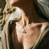 amethyst dainty necklace, ocean-inspired jewellery, layered necklace, violet gemstone jewellery, everyday pendant, sterling silver necklace, gold vermeil jewelry, gift for her, boho beach jewelry, delicate gemstone necklace, special occasion gift, ocean themed jewelry, minimalist jewellery