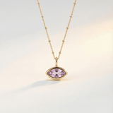 amethyst dainty necklace, ocean-inspired jewellery, layered necklace, violet gemstone jewellery, everyday pendant, sterling silver necklace, gold vermeil jewelry, gift for her, boho beach jewelry, delicate gemstone necklace, special occasion gift, ocean themed jewelry, minimalist jewellery