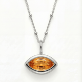 citrine necklace, dainty jewellery, sunset orange jewelry, layered necklace, gift for her, everyday jewelry, sterling silver necklace, gold vermeil jewelry, ocean inspired jewelry, delicate gemstone pendant, handmade jewelry, birthday gift ideas, beach wedding jewelry