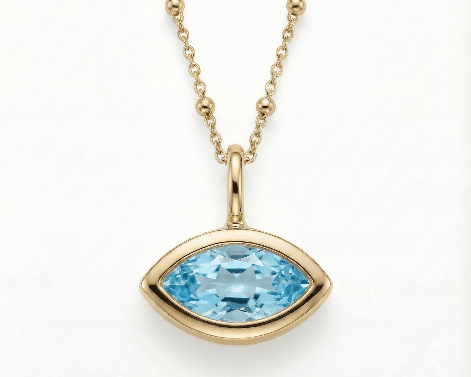 Gold vermeil sky blue topaz pendant necklace