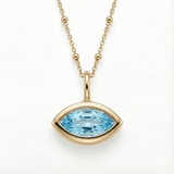 Gold vermeil sky blue topaz pendant necklace