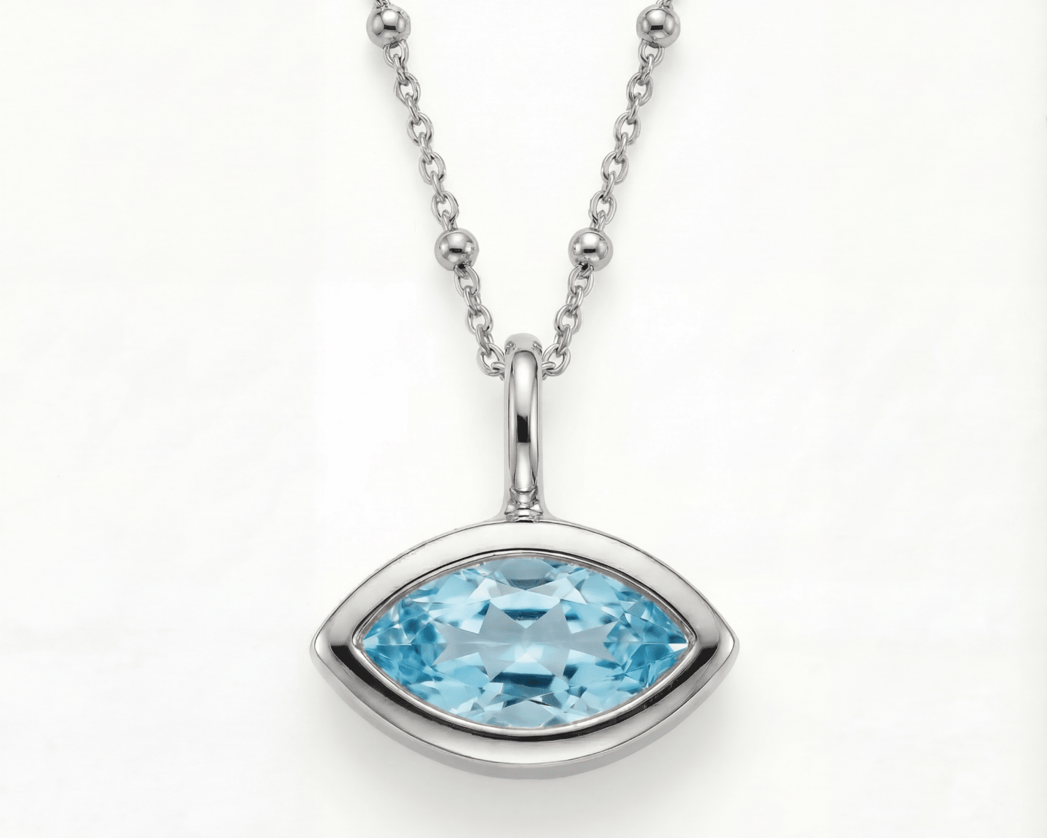 Dainty sky blue topaz necklace in sterling silver