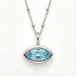 Dainty sky blue topaz necklace in sterling silver